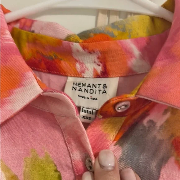 HEMANT & NANDITA Red Ruffled Tie Front Sundress - Picture 2 of 3